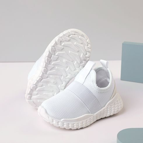 Toddler/Kid Breathable Texture Solid Sport Shoes White big image 3
