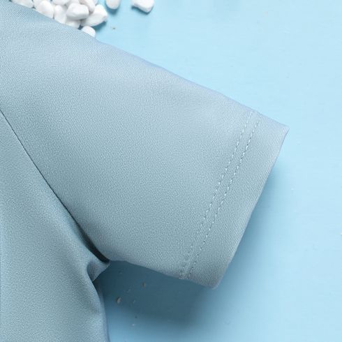 Baby Boy Shark Print Zipper Design Hooded Short-sleeve One-piece Swimsuit Grey big image 5
