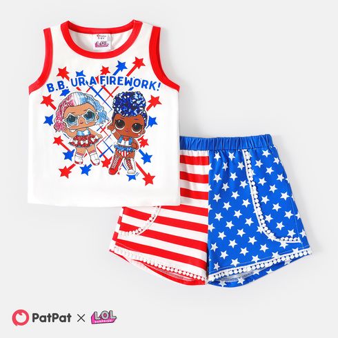 L.O.L. SURPRISE! Kid Girl 2pcs Independence Day Tee and Shorts Set