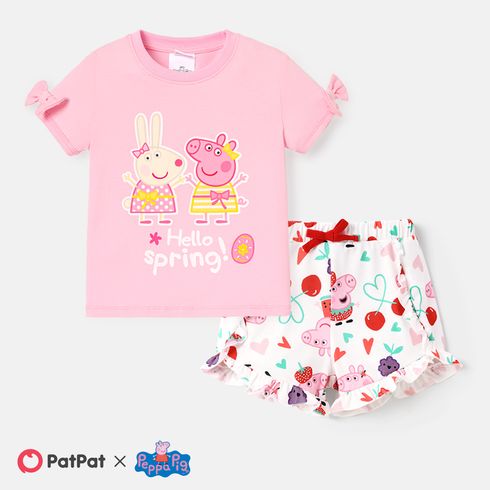 Peppa Pig Toddler Girl Cotton Short-sleeve Graphic Tee or Ruffled Shorts