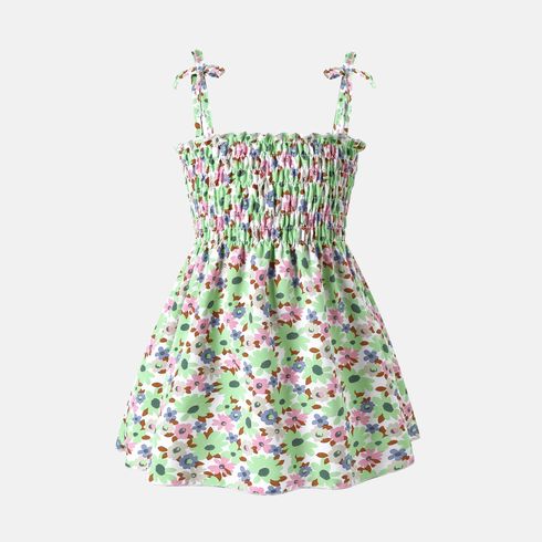 Baby Girl Floral Print Smocked Slip Dress