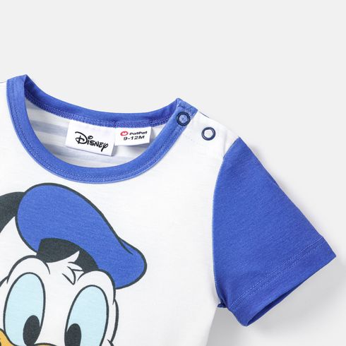 Disney Baby Boy/Girl Spliced Short-sleeve Graphic Striped Naia™ Romper Blue big image 4