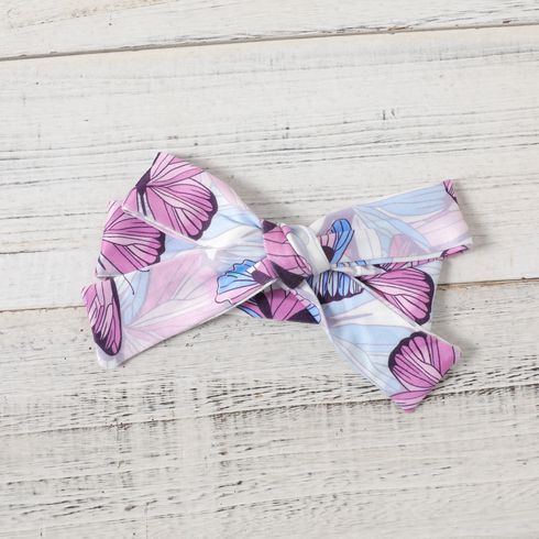 3pcs Baby Girl Ribbed Romper & Belted Shorts & Headband Set Purple big image 5