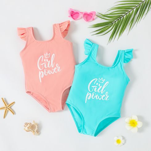 Toddler Girl Letter Print Onepiece Swimsuit