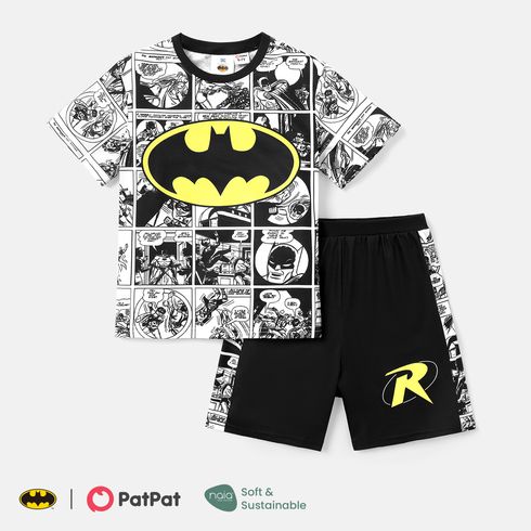 Batman Toddler/Kid Boy 2pcs Character Print Naia™ Short-sleeve Top and Shorts Set