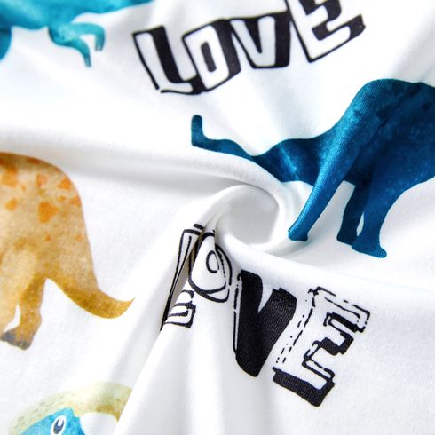 Family Matching Dinosaur Print Tank Dresses and Short-sleeve T-shirts Sets Turquoise big image 14