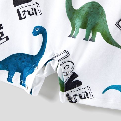 Family Matching Dinosaur Print Tank Dresses and Short-sleeve T-shirts Sets Turquoise big image 5