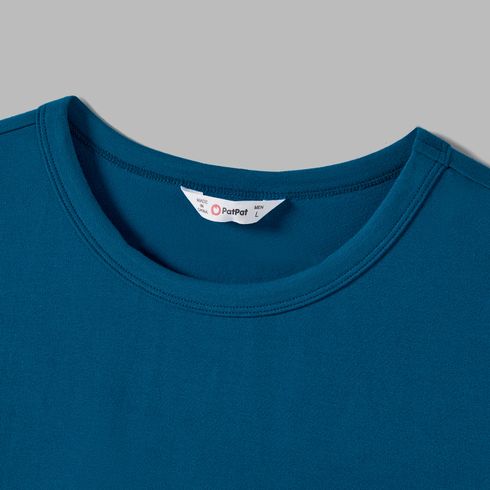 Family Matching Dinosaur Print Tank Dresses and Short-sleeve T-shirts Sets Turquoise big image 19
