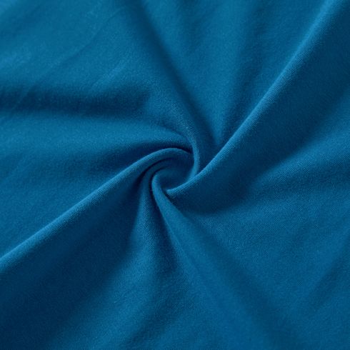 Family Matching Dinosaur Print Tank Dresses and Short-sleeve T-shirts Sets Turquoise big image 10