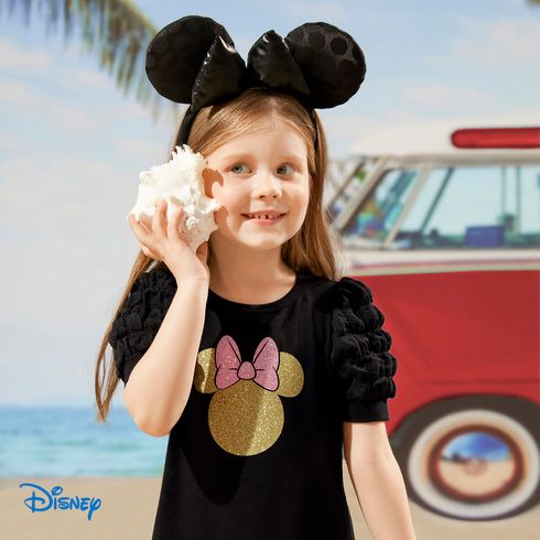 Disney Family Matching Black Cotton Short-sleeve Graphic Dress or Tee Black big image 12