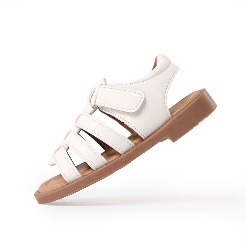 Toddler / Kid Solid Velcro Gladiator Sandals White big image 15