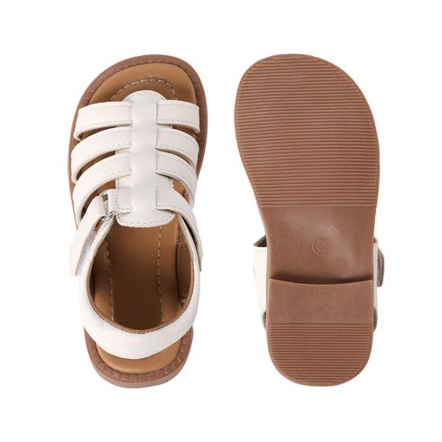 Toddler / Kid Solid Velcro Gladiator Sandals White big image 14