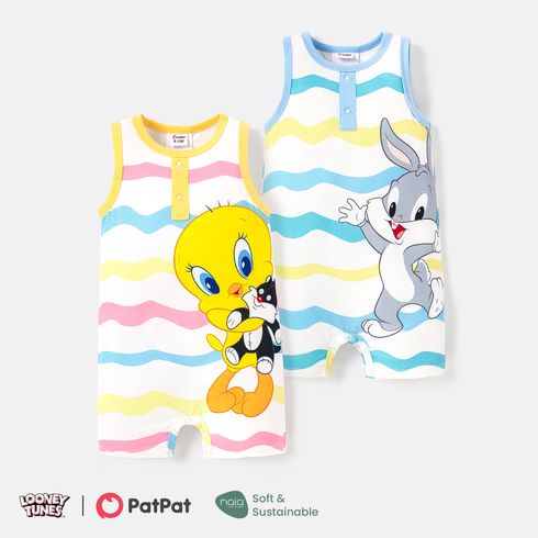 Looney Tunes Baby Boy/Girl Colorful Striped Graphic Naia™ Tank Romper