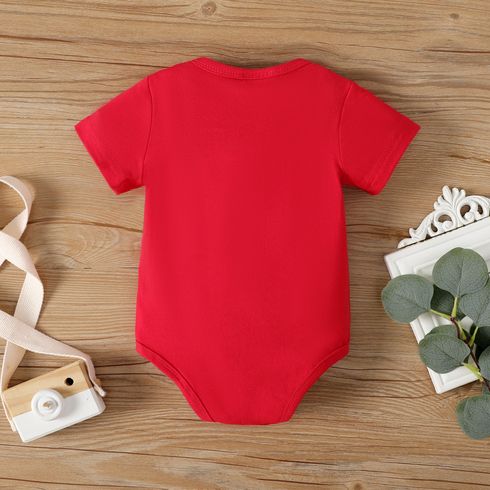 Father's Day Baby Girl/Boy Letter Print Short-sleeve Bodysuit Red big image 3