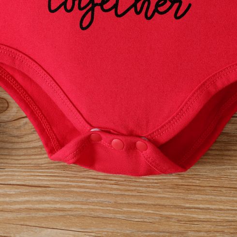Father's Day Baby Girl/Boy Letter Print Short-sleeve Bodysuit Red big image 6