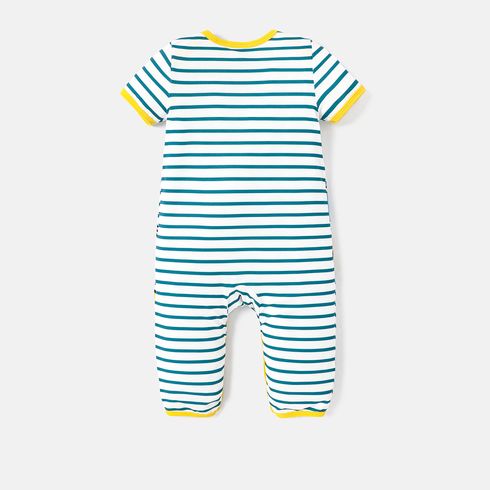 Disney Baby Boy/Girl Striped Short-sleeve Graphic Naia™ Jumpsuit Green big image 2