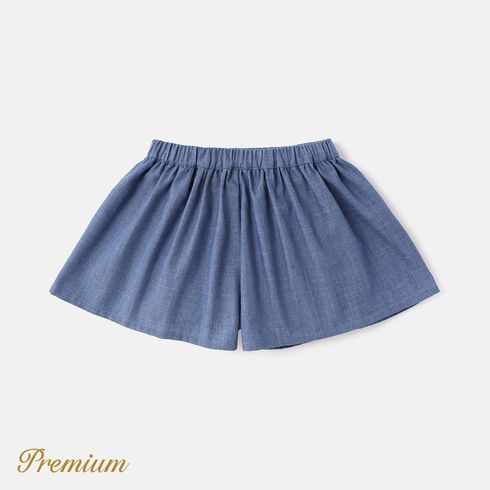 Toddler Girl Elasticized Waist Solid Shorts