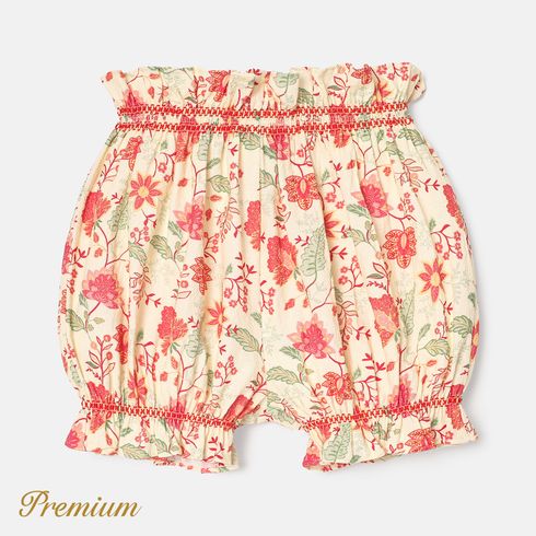Baby Girl 100% Cotton Allover Floral Print Shorts