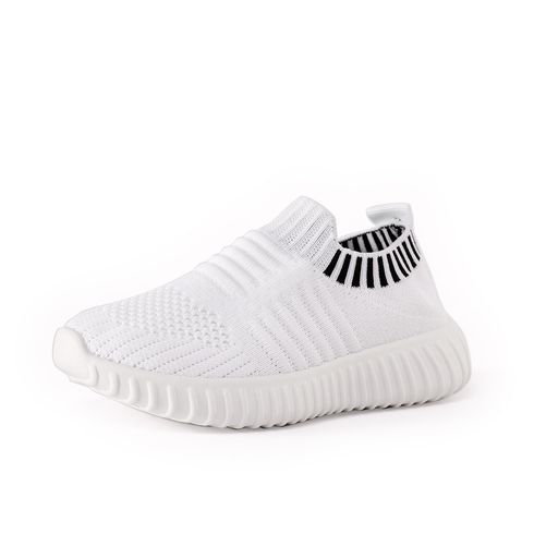 Toddler / Kid Knit Panel Slip-on Sports Shoes White big image 8
