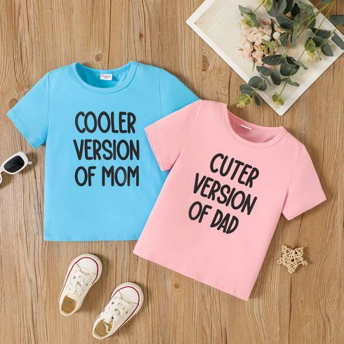 Toddler Girl/Boy Letter Print Solid Short-sleeve Tee