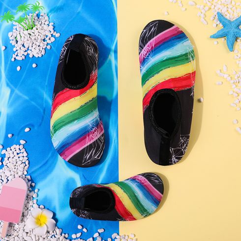 Family Matching Rainbow Pattern Paddle Shoes Beach Shoes Multi-color big image 3
