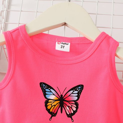 Toddler Girl Butterfly Print Tank Dress Roseo big image 4