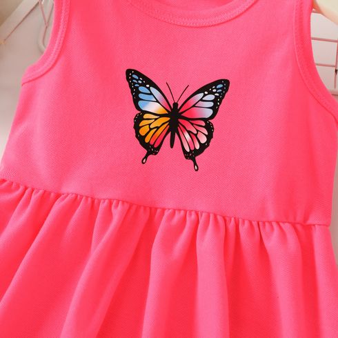 Toddler Girl Butterfly Print Tank Dress Roseo big image 5