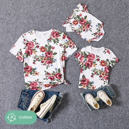 Family Matching Allover Floral Print Short-sleeve Cotton Tee