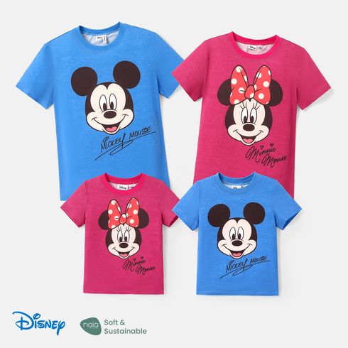 Disney Family Matching Character Print Solid Short-sleeve Tops Color block big image 2