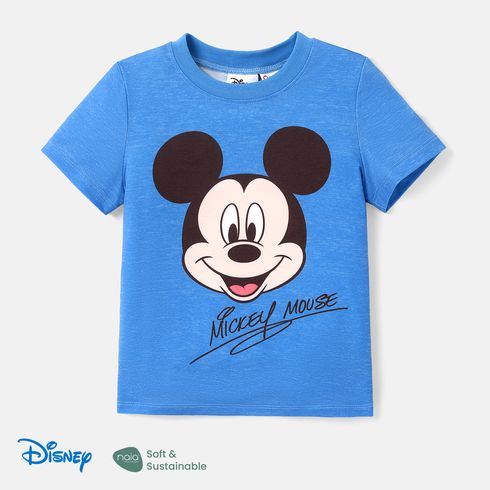 Disney Family Matching Character Print Solid Short-sleeve Tops Color block big image 1