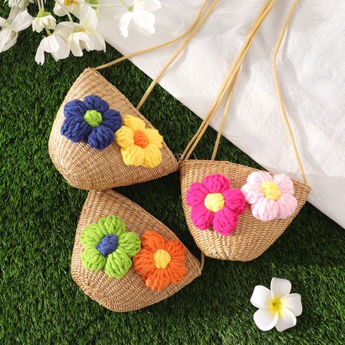 Toddler/Kid Floral Pattern Woven Coin Bag