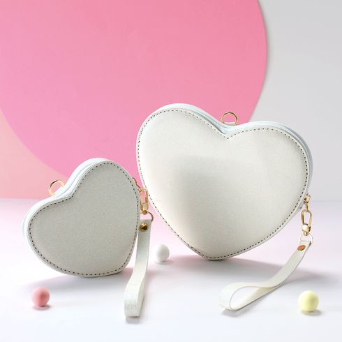 Colorful Heart Shape Chain Bag for Mom and Me White big image 4