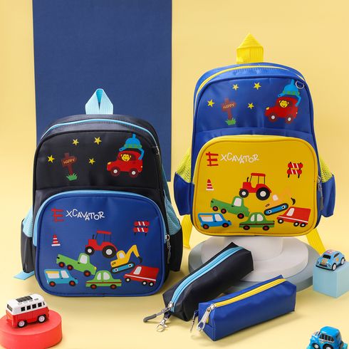 Toddler Cars Pattern Colorblock  Backpack
