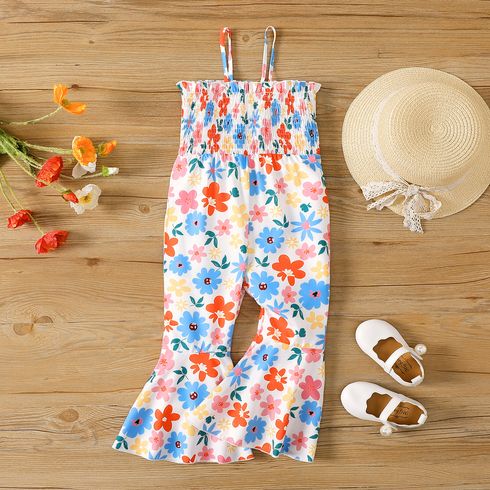 Toddler Girl Allover Floral Print Slip Flared Jumpsuit