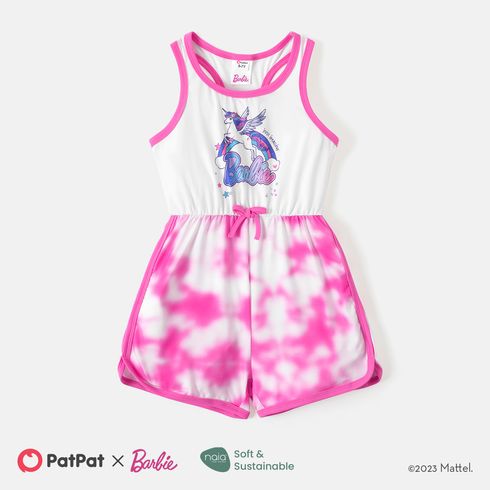 Barbie Kid Girl Naia™ Unicorn Stampa Tie Dye Panel Tank Romper