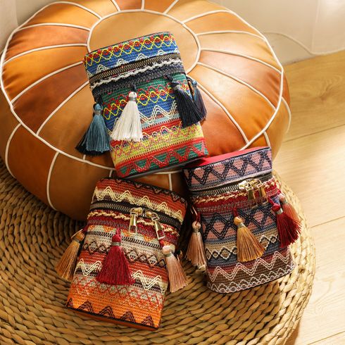 Kid Ethnic Style Tassel Chain Shoulder Bag (The tassel color position is random)