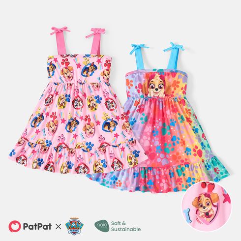 PAW Patrol Toddler Girl Naia™ Character and Footprint Print Ruffle Hem Slip Dress