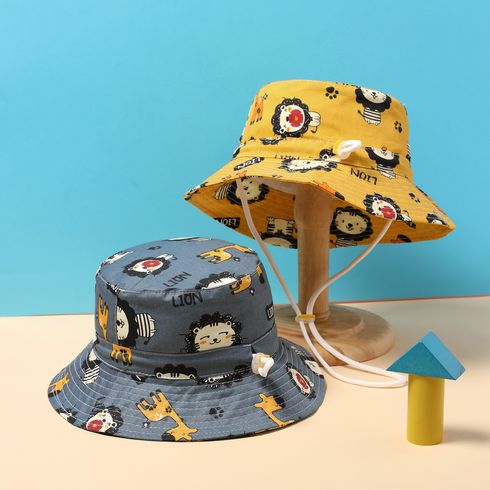 Toddler 100% Cotton Allover Lions Print Fisherman Hat 