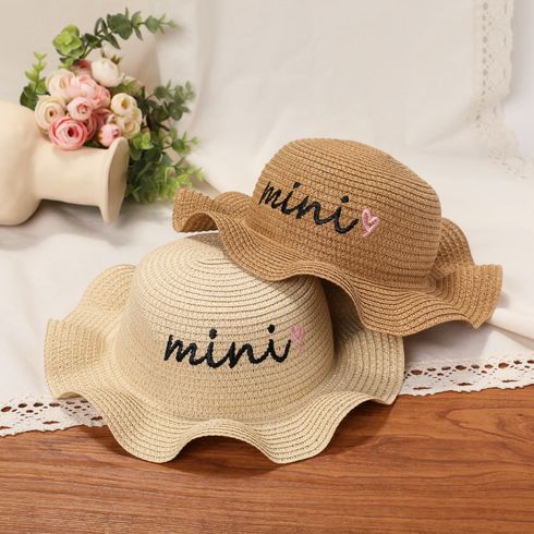 Baby/Toddler Letters Heart Embroidery Straw Hat 