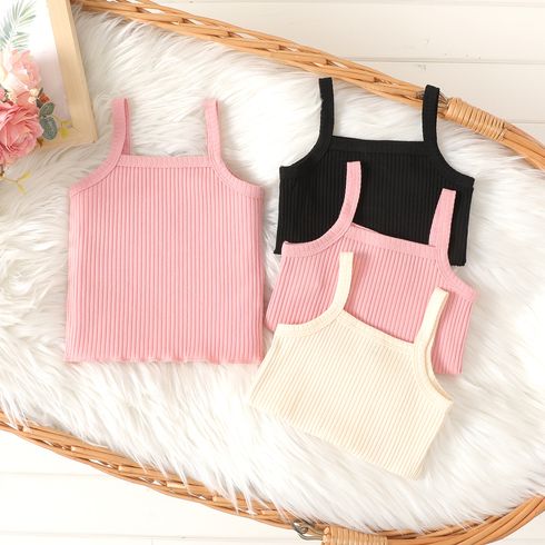 Baby Girl 95% Cotton Ribbed Solid Cami Top Apricot big image 6