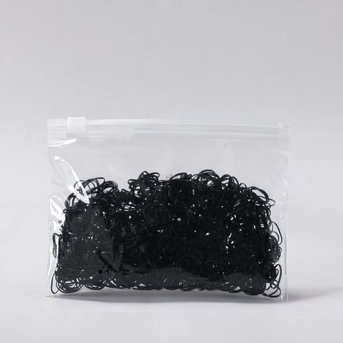 1000 PCS/Pack Multicolor Hair Ties for Girls (Random inner bag) Black big image 5
