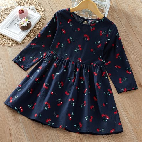 Baby / Toddler Girl Cherry Print Long-sleeve Dress