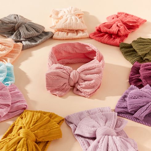 Solid Bowknot Hairbands for Girls Pink big image 7