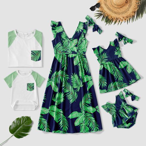 Mosaic Leaves Print Family Matching Sets