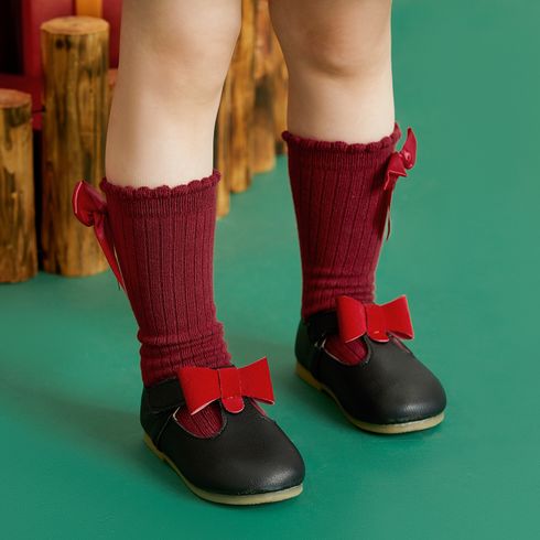 doux chaussettes de décoration archet pour fille bébé et enfant en bas âge