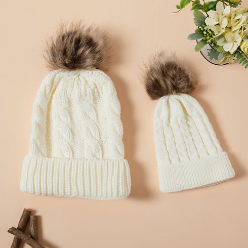 Autumn/Winter Multicolor Hairball Knit Beanie Hats