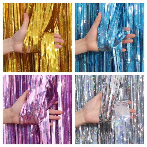 Laser Rain Silk Curtain Party Decoration Birthday Party Wedding Background Wall Decor