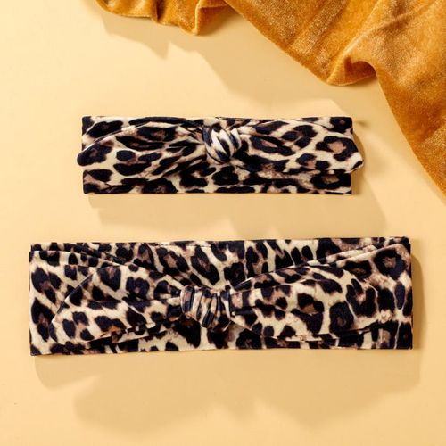 2-pack Leopard Print Bow Headband for Mom and Me