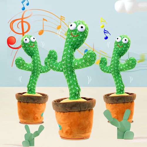 Dancing Talking Cactus Toys for Baby Boys and Girls Electronic Plush Toy Singing Dancing Record & Repeating What You Say