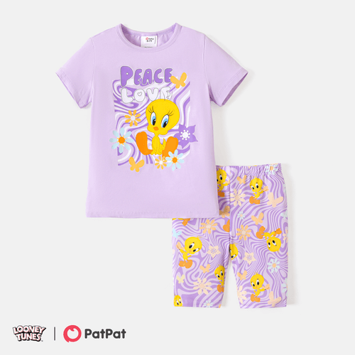 Looney Tunes Kid Girl 2pcs Character Print Short-sleeve Tee and Shorts Set